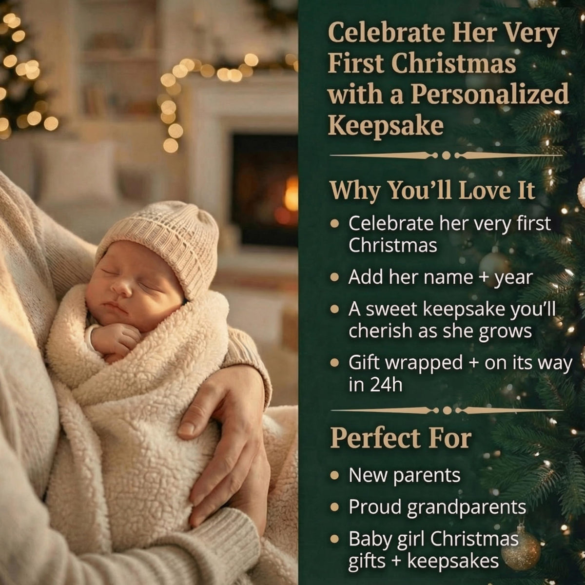Pink Teddy Baby's First Christmas Ornament 2026 I997017