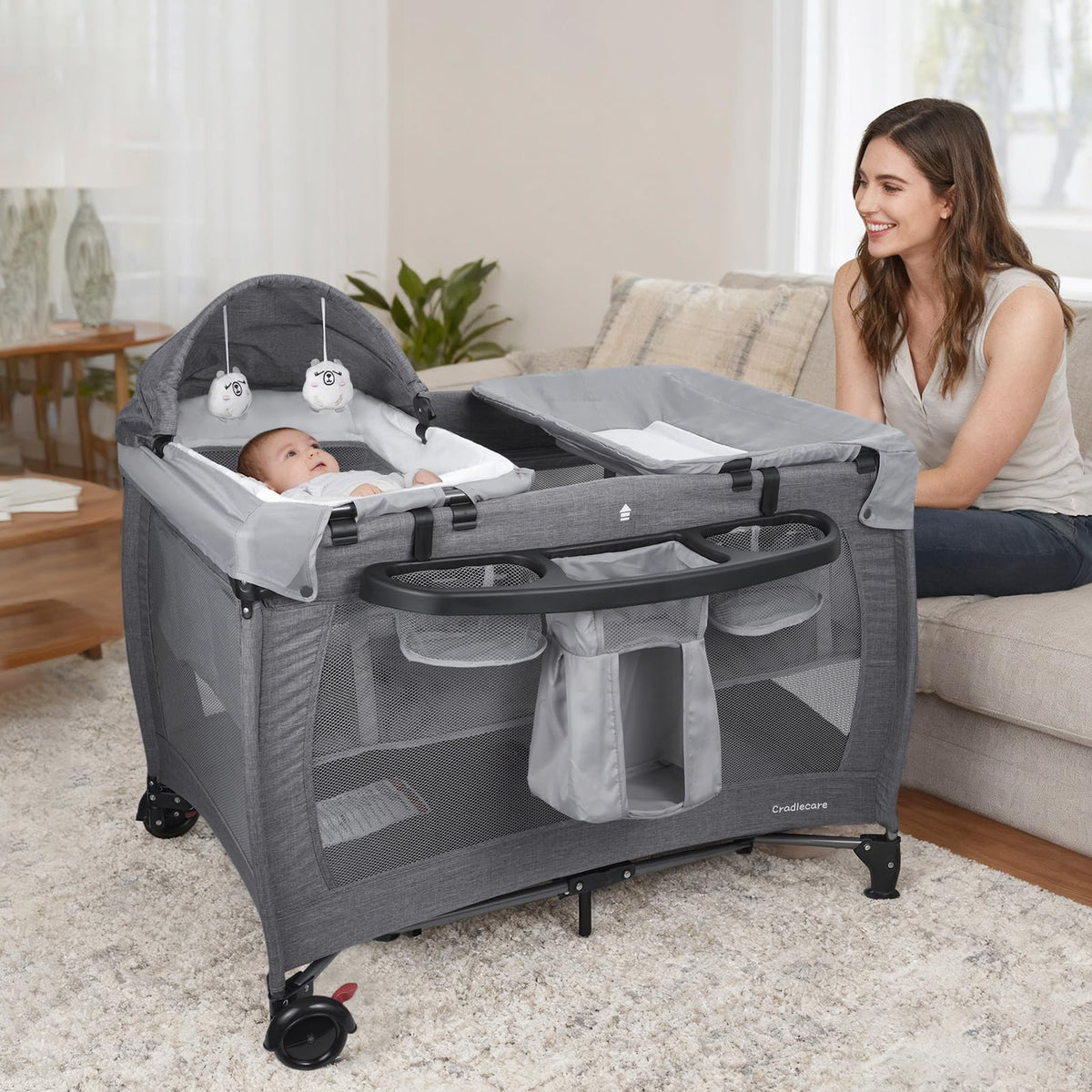 5-in-1 Pack and Play with Bassinet & Changing Table L9618