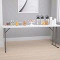 6-Foot Rectangle Granite White Plastic Folding Training Table B7657