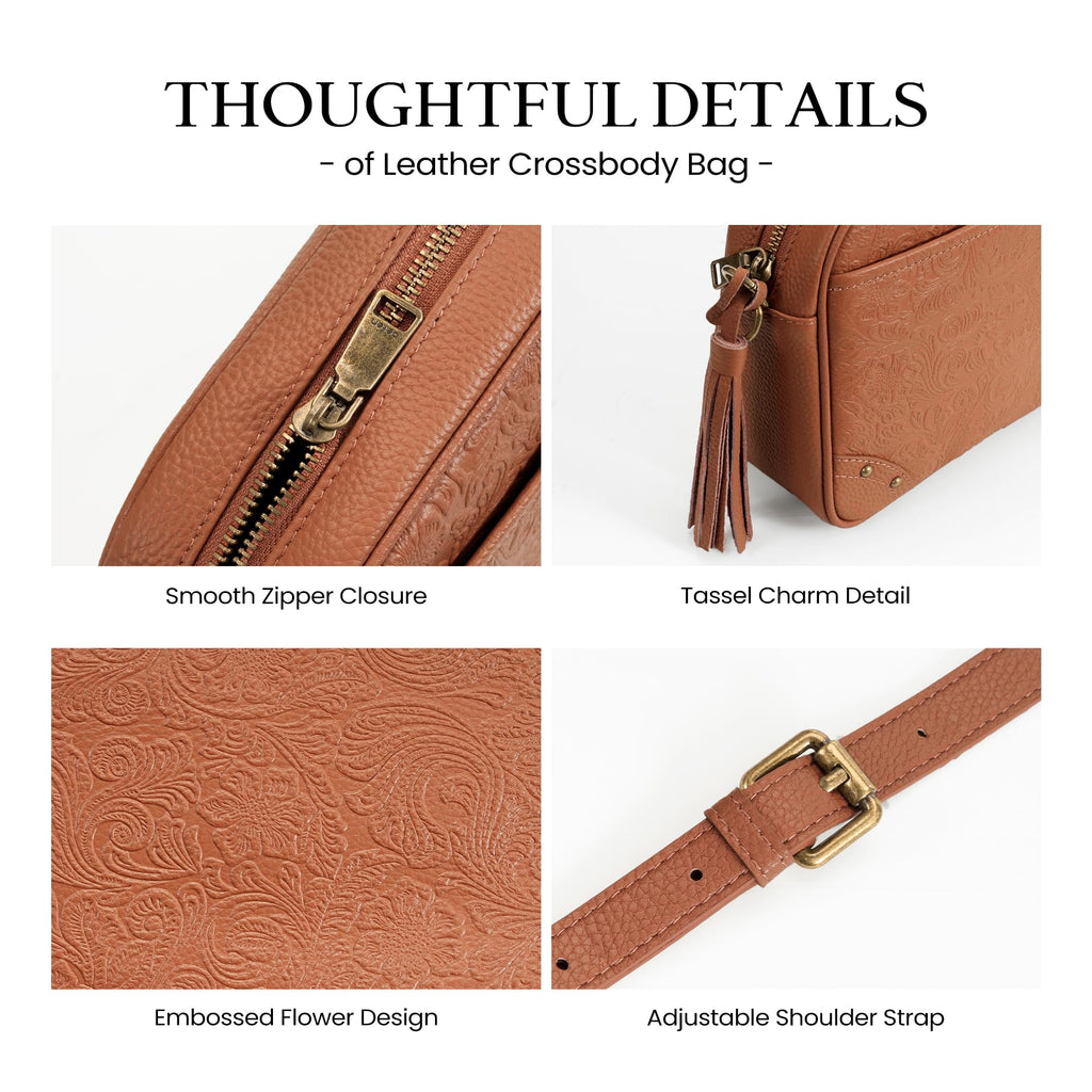 Anti-theft Genuine Leather Crossbody Bag with RFID Card Slots X19357