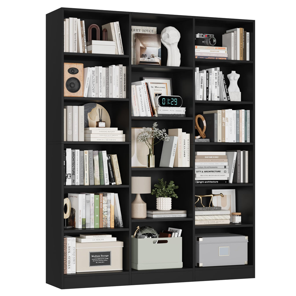 Triple Wide Bookshelf with 17 Display Shelves Q6481