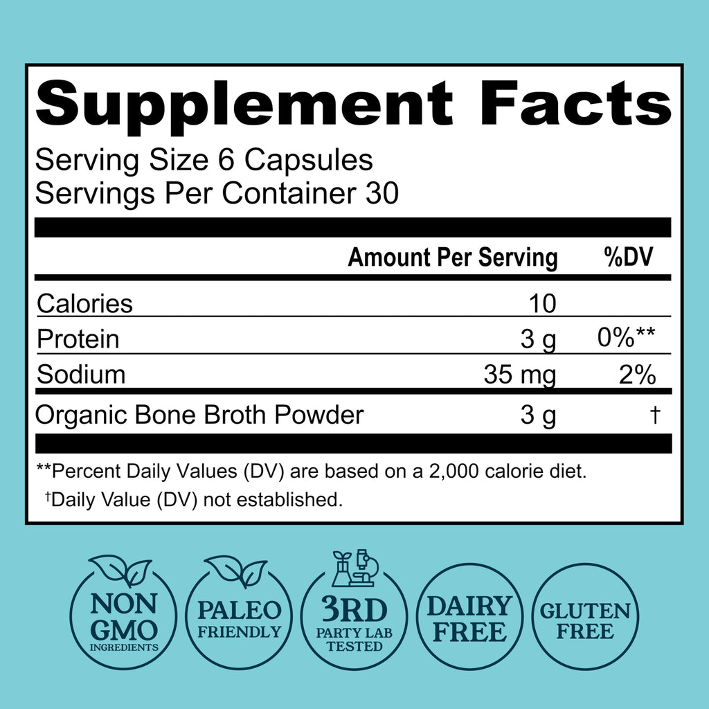 Bone Broth Capsules with Collagen, 180 Capsules Y497
