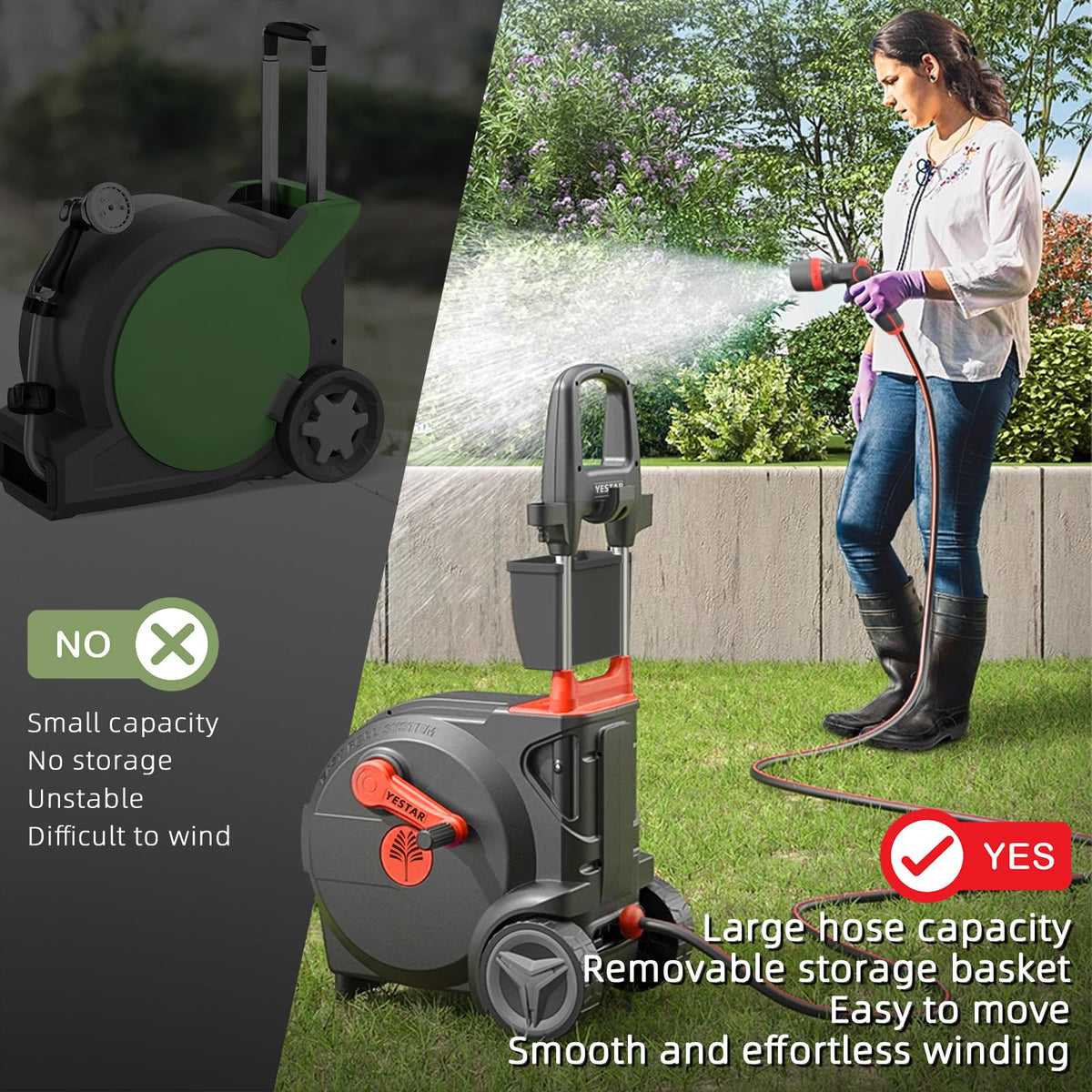 Hand-Crank Garden Hose Reel 5/8" x 100ft V82509