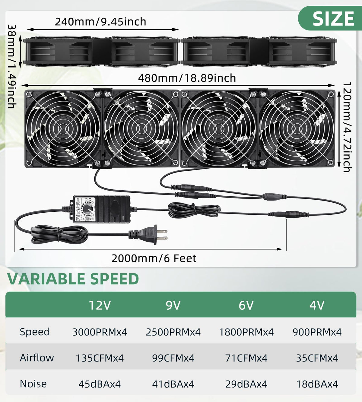 120mm Computer Fan Variable Speed Control K10460