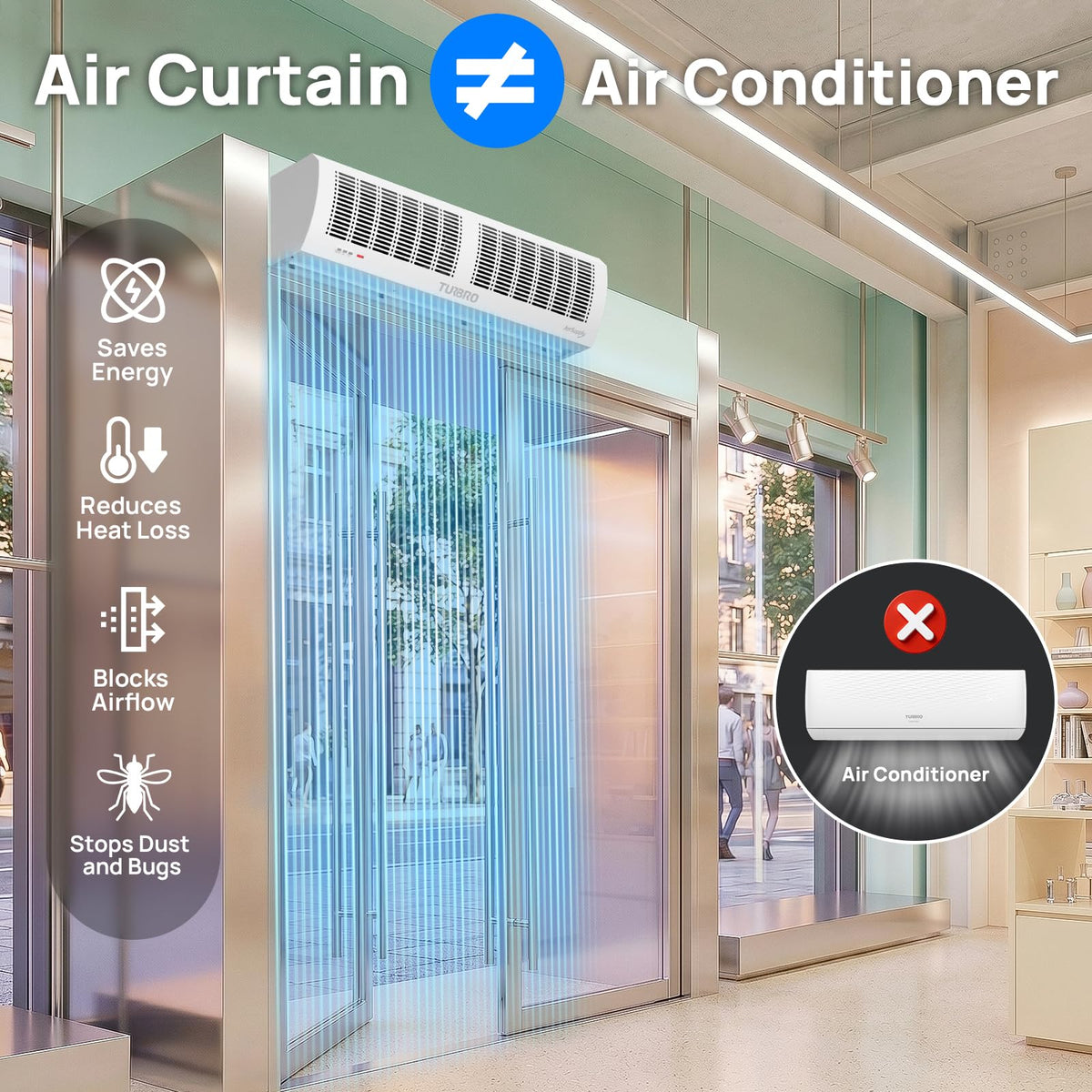 36-Inch Wall-Mounted Air Curtain Fan F203