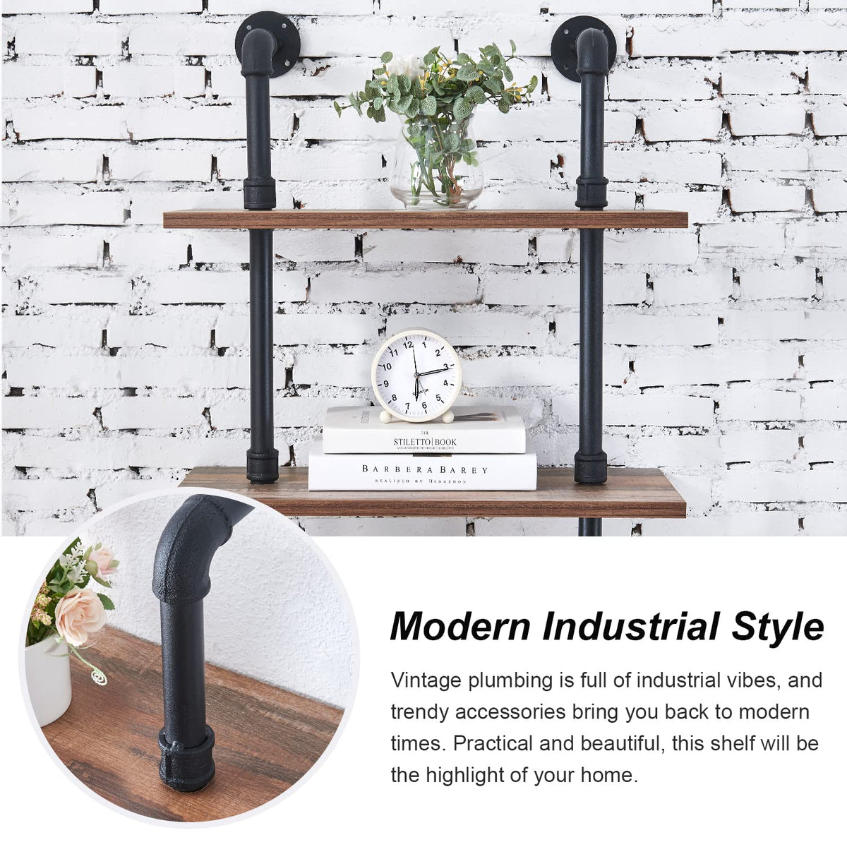 6 Tier Industrial Pipe Bookshelf N7060