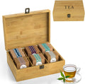 Bamboo Wood Tea Organizer Box 6-Slot G139670