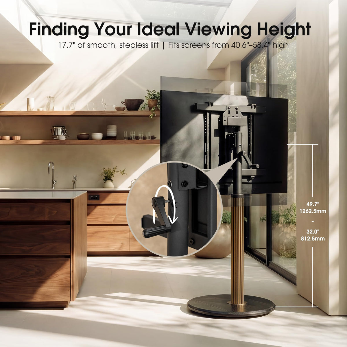 Aluminum Rolling TV Stand for 32-65 inch TVs R2100