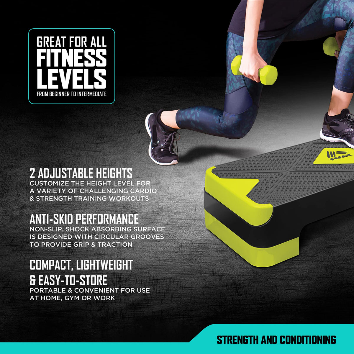 Aerobic Step Platform with Non-Slip Textured Surface Q99441