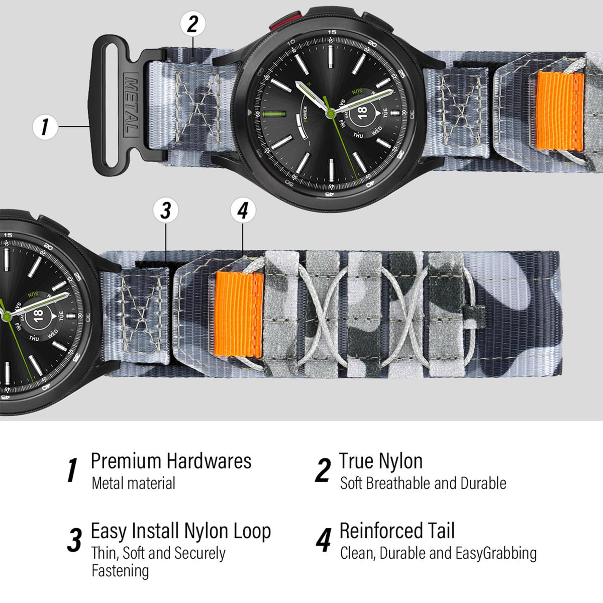 Nylon Sport Watch Band 20mm 22mm Quick Release D33185