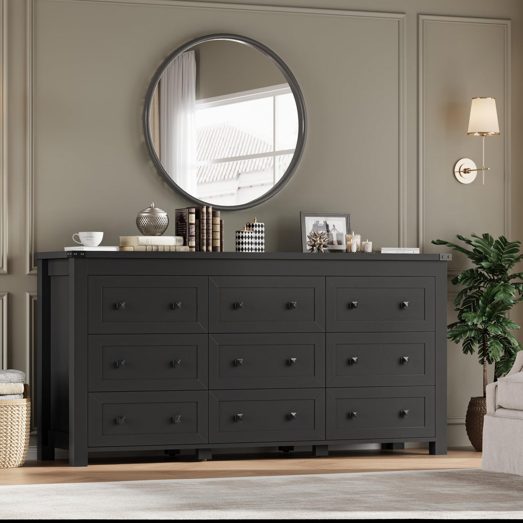 9 Drawer Wood Dresser Q9235