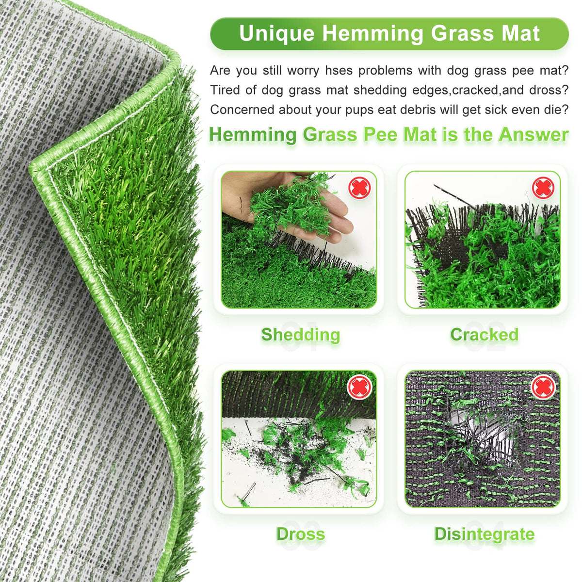 Dog Toilet Indoor Puppy Training Pad with Artificial Turf, 25"×20" O31045
