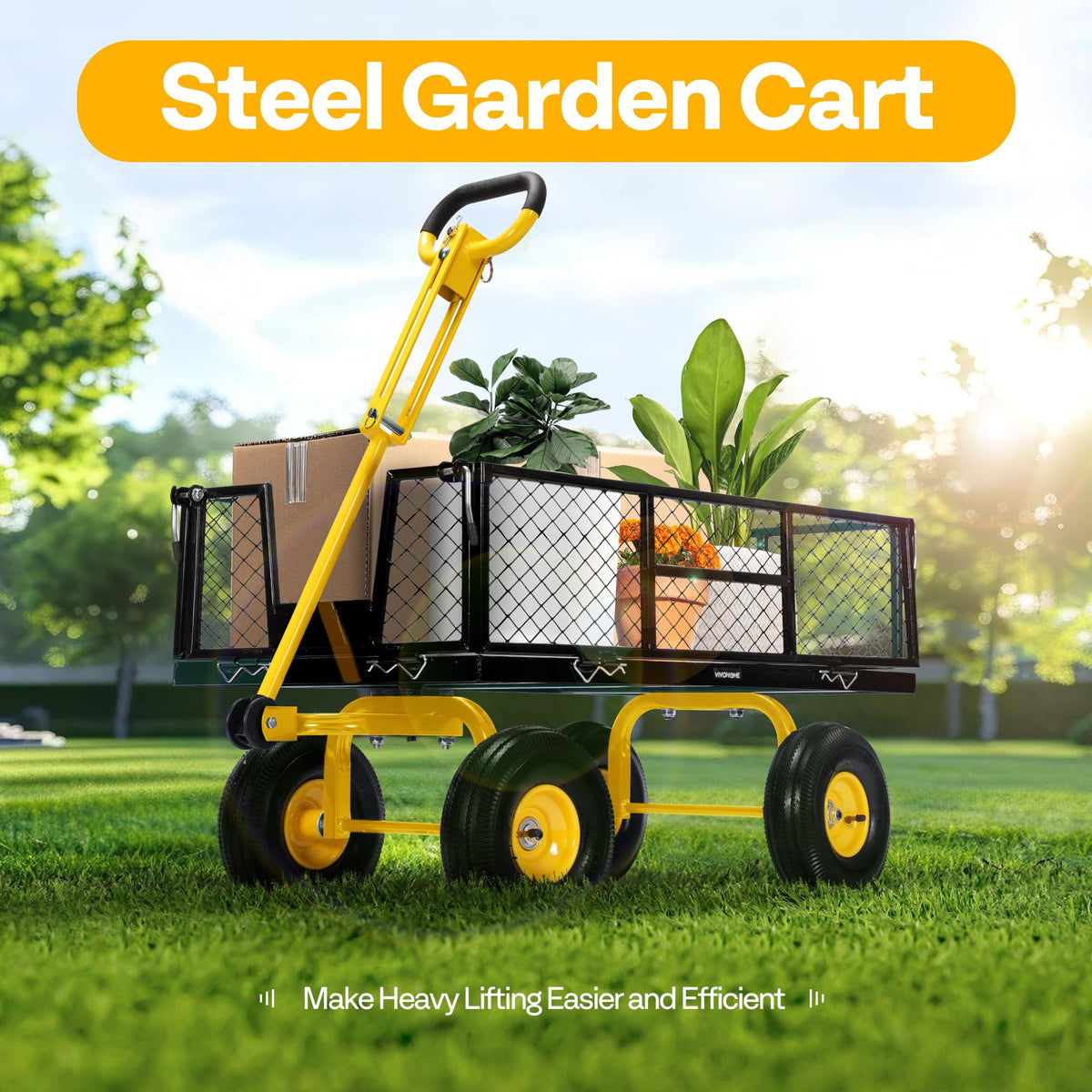 Steel Garden Cart 4.5 Cu Ft Utility Wagon H510