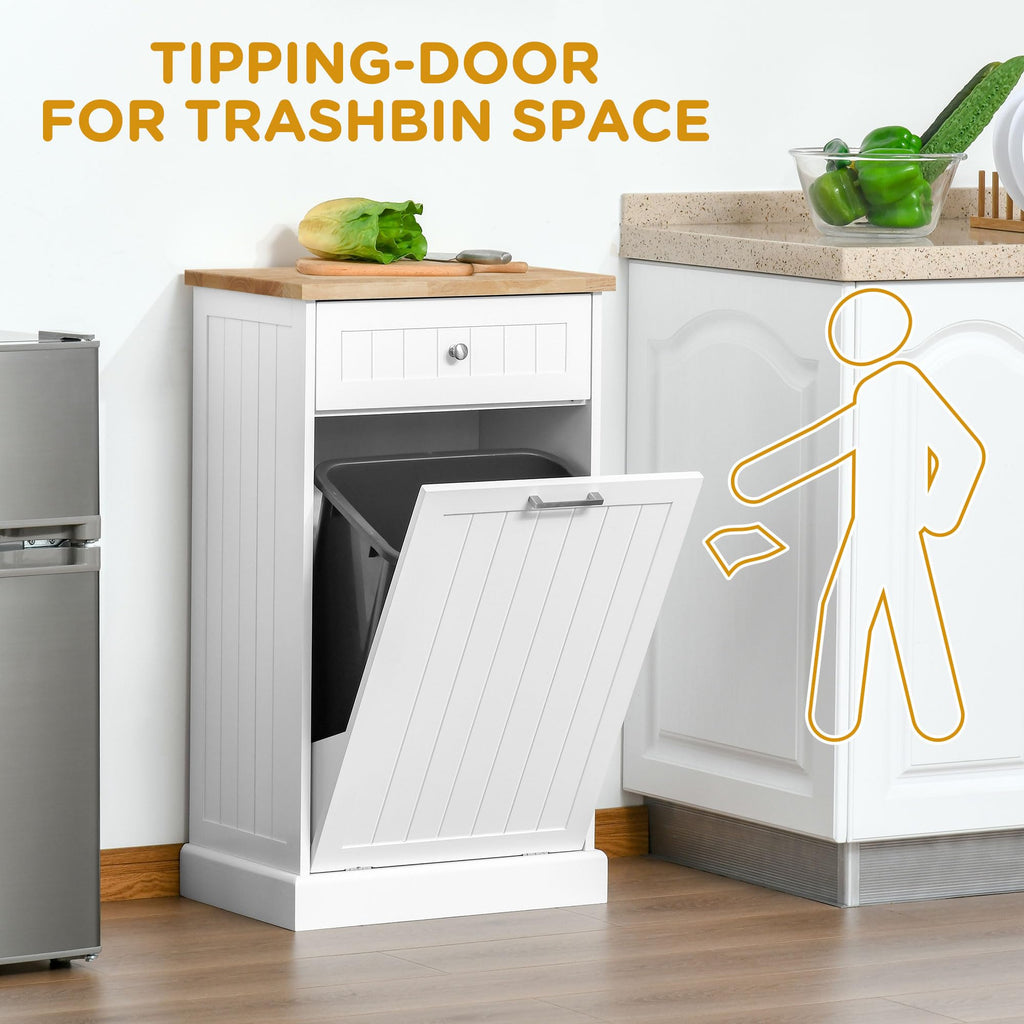 White Double Tilt-Out Trash & Recycling Cabinet O6638