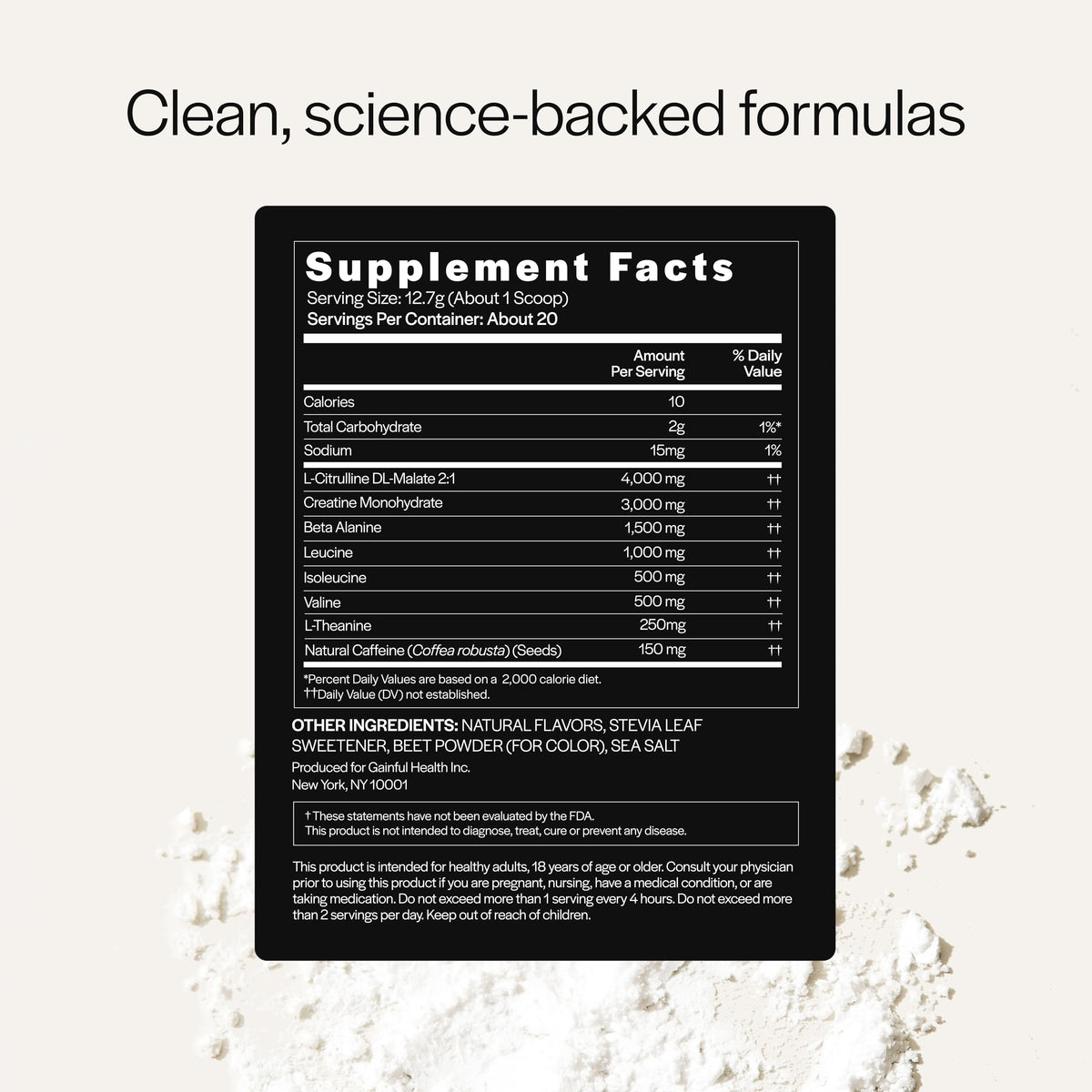 Pre-Workout Powder 3g Creatine Watermelon 20 Servings Y46869
