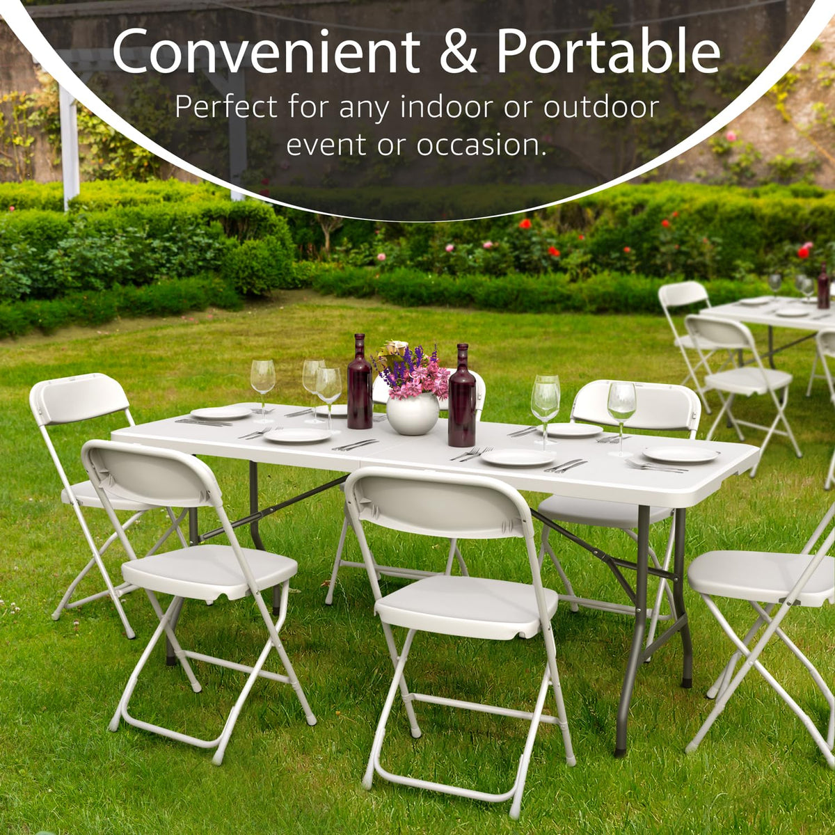 6 Feet Foldable Table with Steel Legs Q258082