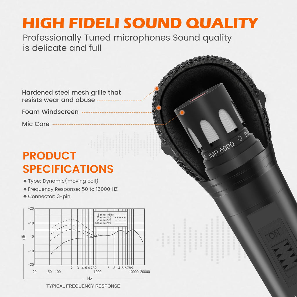 Wired Dynamic Vocal Microphone with XLR Cable H351120