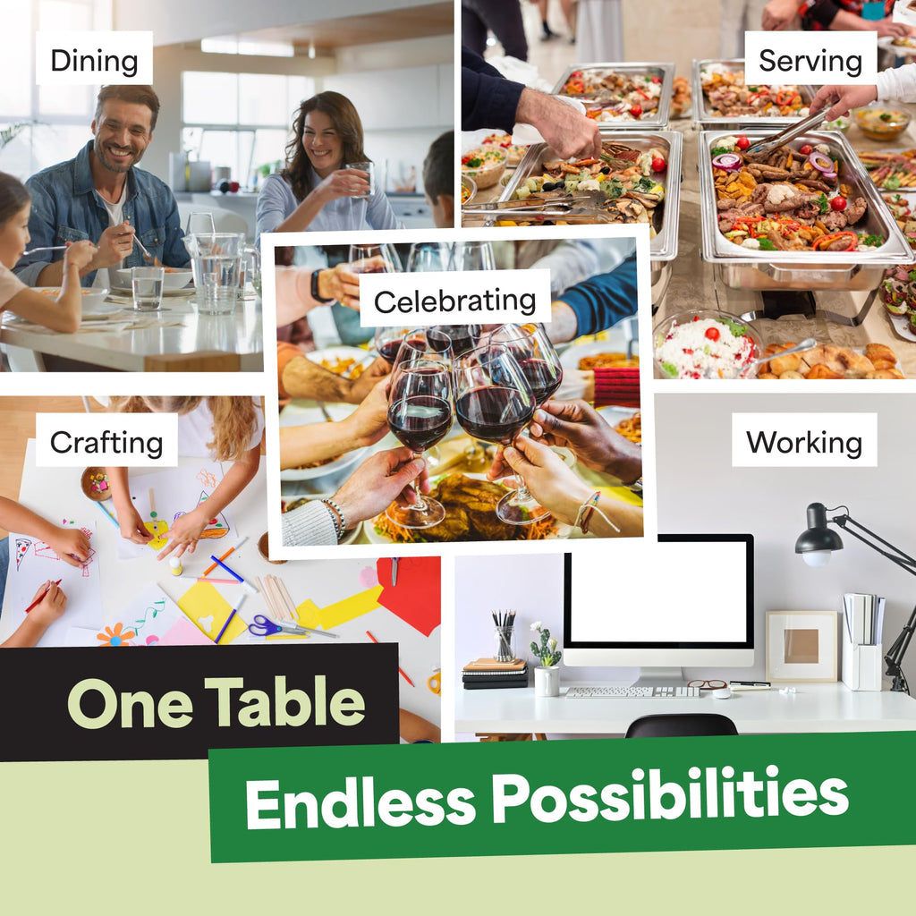 White 6ft Folding Table with Handle M133657