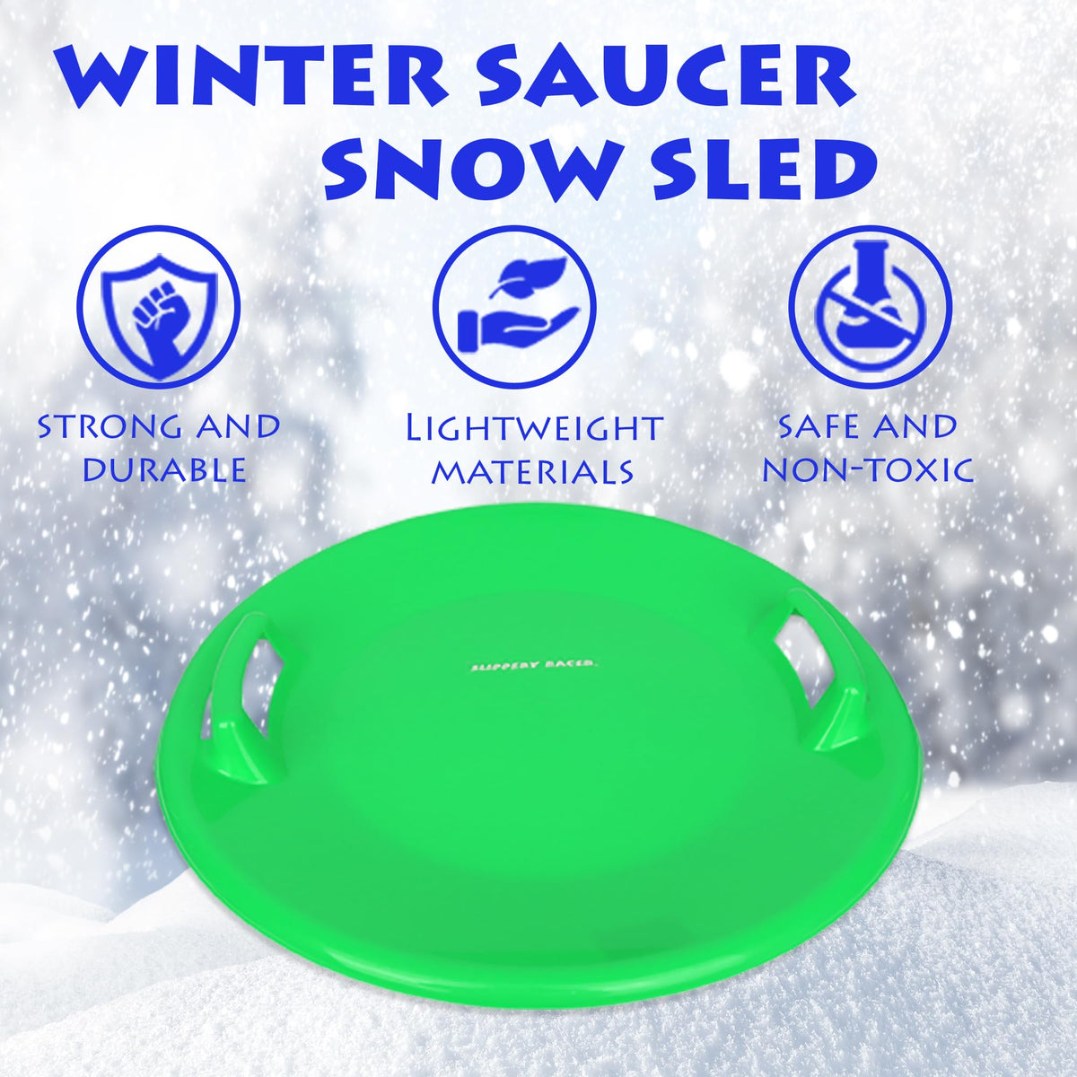 Kids Plastic Toboggan Snow Sled with Pull Rope W123