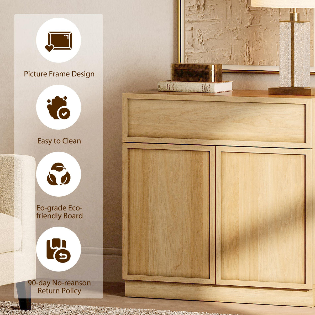 Oak TV Stand with 8 Doors and Drawers W9591
