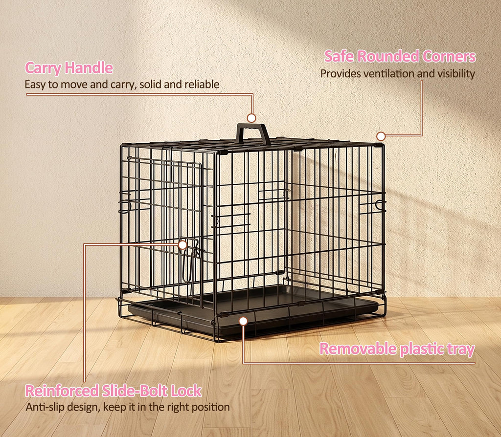Portable Single Door Dog Crate with Removable Tray V322137