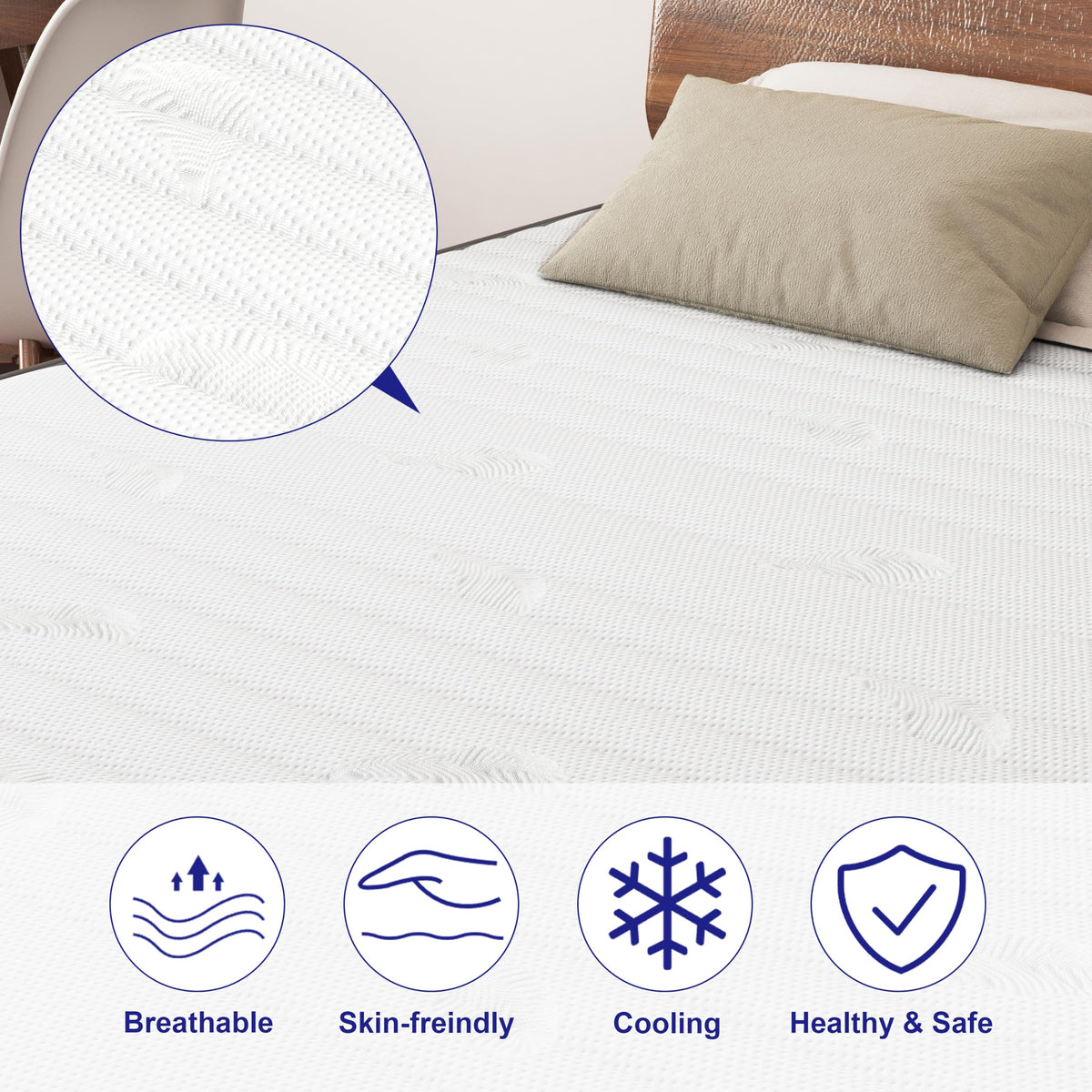 10 Inch Full Size Medium Firm Hybrid Mattress Z259156