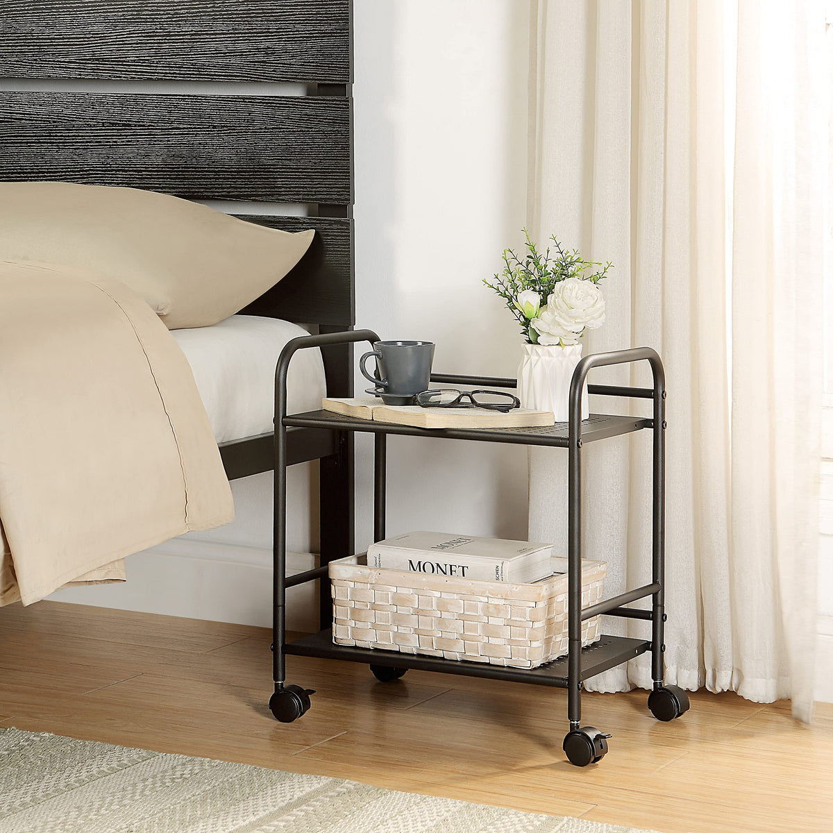 2-Tier Metal Rolling Utility Cart K75857