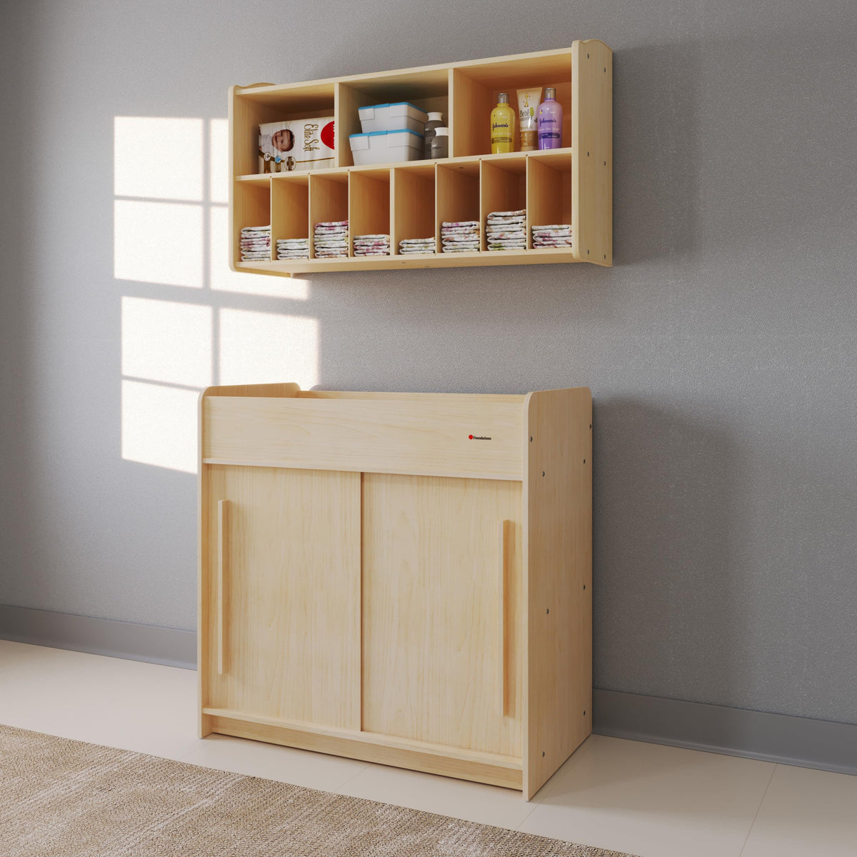 Daycare Changing Table with Built-in Shelving M300