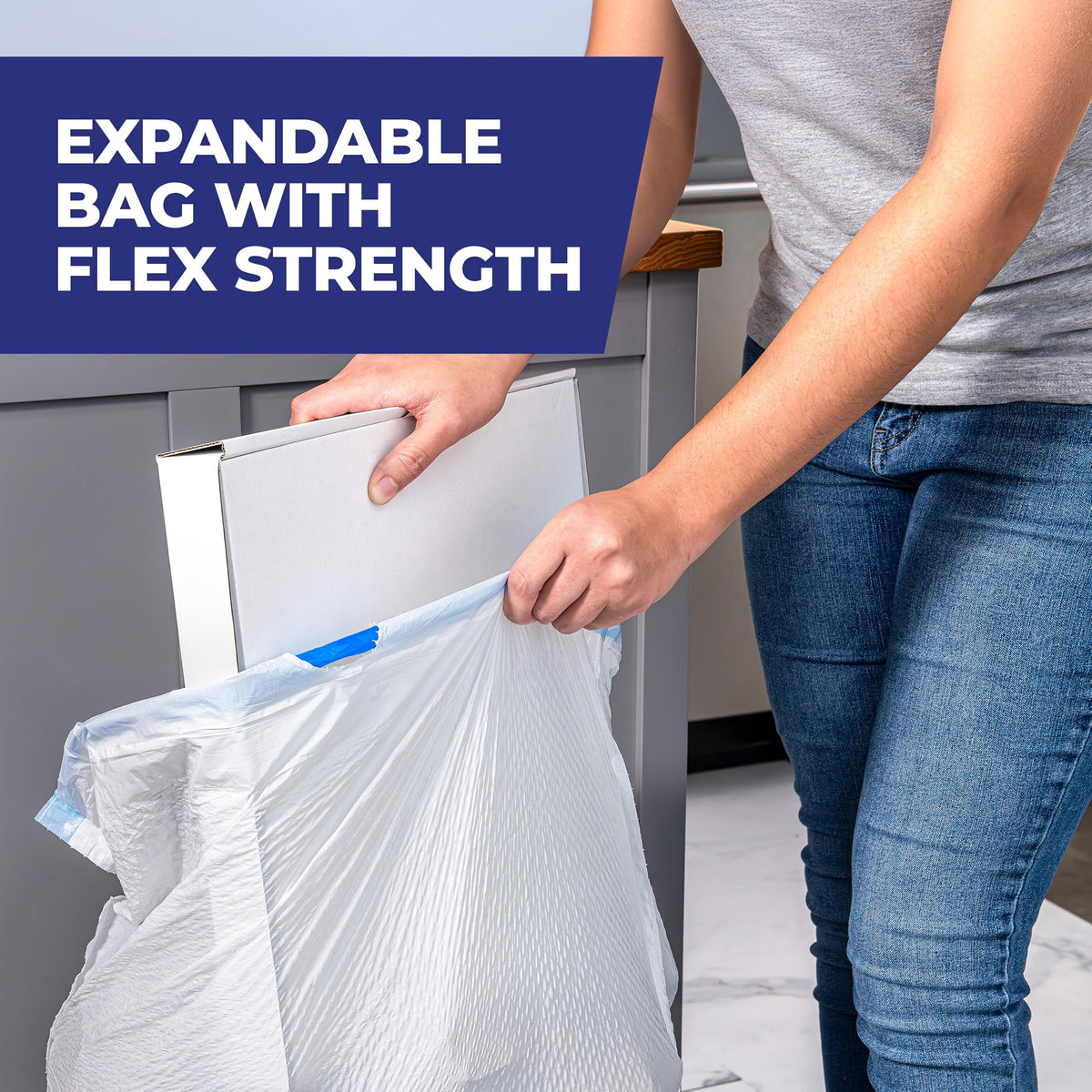 13 Gal White Unscented Kitchen Trash Bags K40079