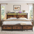 Queen Bed Frame with Ottoman & Charging Station N760